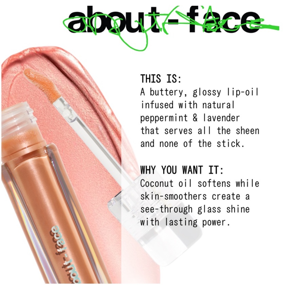 About-Face Light Lock Lip Gloss in Such Great Heights NIB